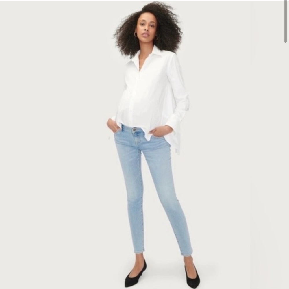 Hatch maternity slim jeans light wash 28